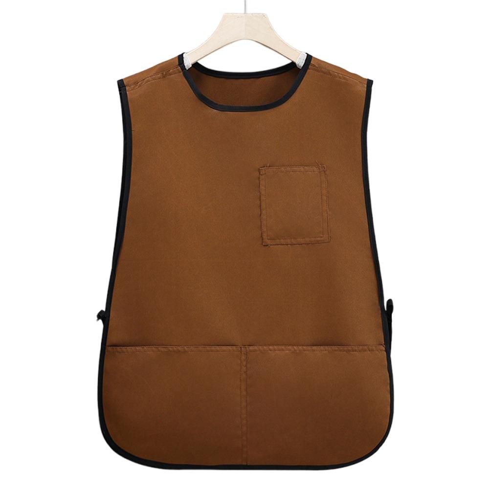 

Дышащий фартук с рукавами, водонепроницаемый жилет для кофейни, фартук, аксессуары для уборки коричневый