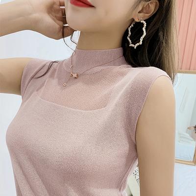 Frauen Top Frauen Weiß Und Schwarz Hemd Sexy Street Style Tank Tops Gestrickte Feste Wilde Eis Seide Stricken Frauen Kleidung 2922