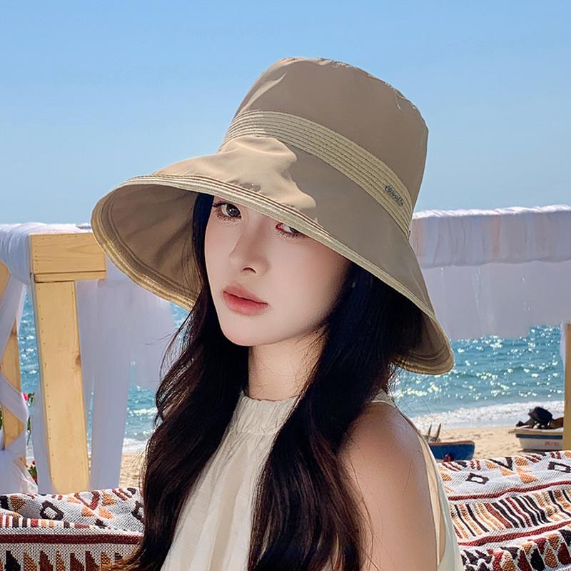 Summer Wide Brim Sun Hat With Butterfly Bow For Outdoor Sun Protection Women