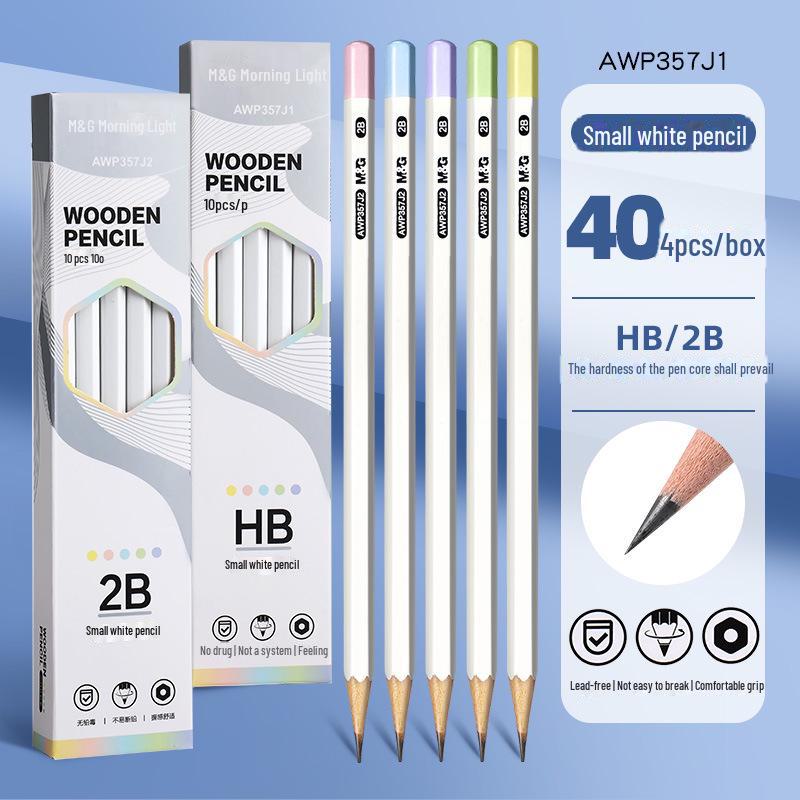 Morning Light HB Lead-Free White Pencil for Kindergarten & Primary Students