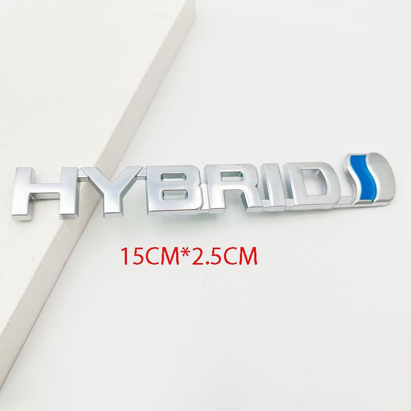 3D Metal HYBRID Car Rear Bumper Trunk Letter Badge Front Door Side Sticker Emblem Compatible With All Hybrid Versions Of Cars
