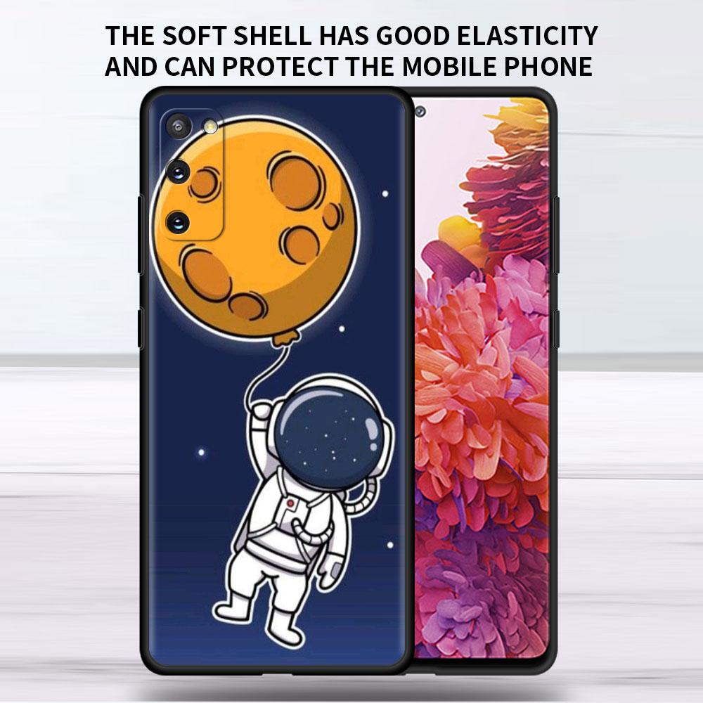 Soft Case For Samsung Galaxy Note 20 Ultra 10 Plus Lite A50 A70 A20 A40 A20e 9 8 A60 A10e Phone Cover Cartoon Cool Astronaut Sac