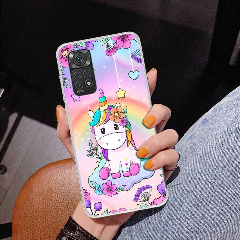 Pink Unicorn Rainbow Phone Case For Xiaomi Redmi Note 15 14 13 12S 12 11 Pro Plus 14S 11S 11E 10 10S 11T 5G Personalized Cover R