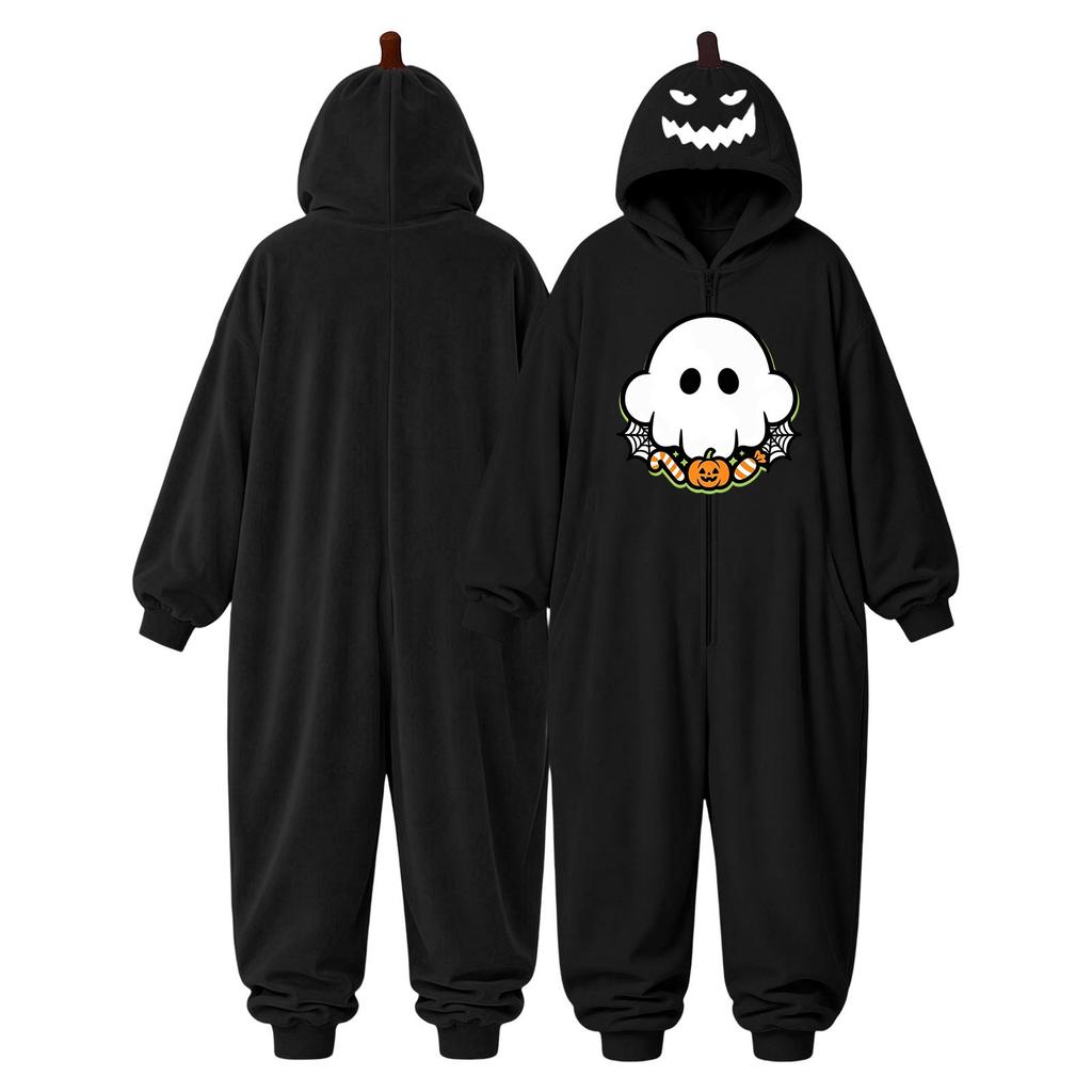 Couples Halloween Matching Flannel Jumpsuit Costume for Men and Women
