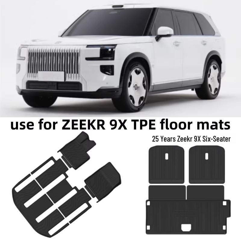 Zeekr 9X Six-Seater 3D All-Weather Floor and Trunk Mats with Starry Sky Blanket and Carbon Fiber Texture