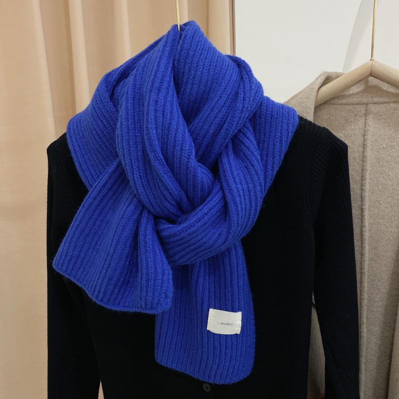 New Red Arctic Fleece Knitted Scarf Men's and Women's Winter Christmas Student Couple Thickened Wool Scarf Korean