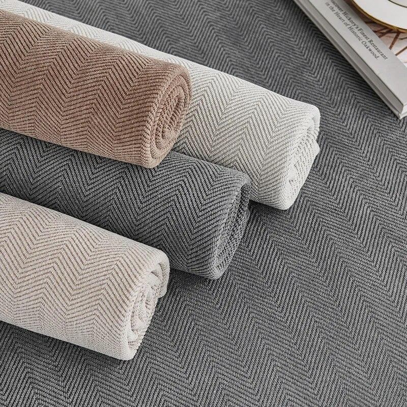 Stripe Pattern Sofa Cushion All-season Universal Anti-skid Light Luxury Chenille Solid Color Sofa Cover Pillow Cover Hand Towel