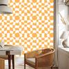 Casual Checkerboard Wallpaper White and Gold for Living Room and Bedroom 50x1000