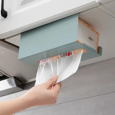 Taschentuchbox, Unterschrank-Papierhandtuchhalter, multifunktionaler Papierhandtuchhalter aus Eisen, stark belastbar, Schreibtisch-Küchenzubehör