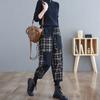 Plaid Patchwork Artistic Jeans for Women In Winter, Loose Fit Plus Size, Fashionable and Versatile Harem Pants