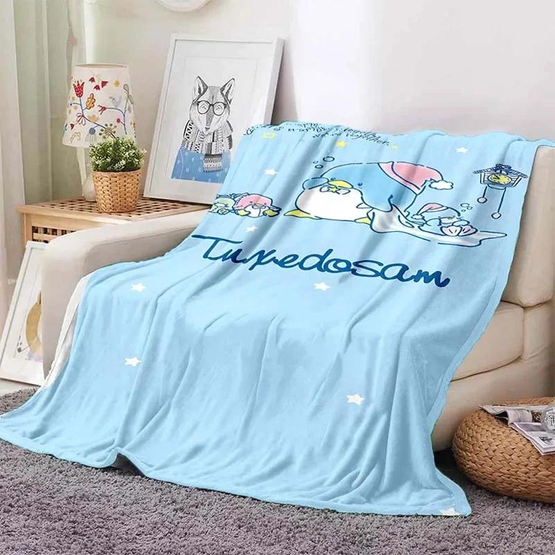 6 Sizes Tuxedo Sam Blanket Japanese Style Soft Flannel Throw Fluffy Bed Comfortable Home Four Season Warm Blanket Baby Gift