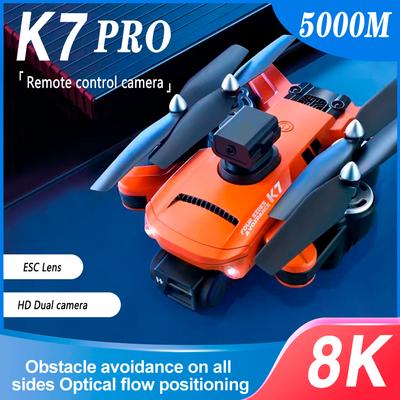 Novo drone K7 8K profissional de alta definição com câmera dupla Quadcopter WIFI LED luz anti-vibração de três eixos com fluxo óptico para evitar obstáculos