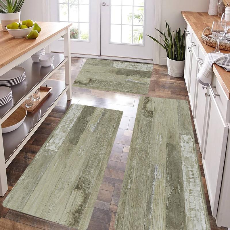 

1 шт. Кухонные коврики против усталости Зеленый цветочный принт Водонепроницаемый Нескользящий Толстый Мягкий Кухонный коврик Сверхпрочный Комфортный Коврик для стояния для кухни 40*60cm