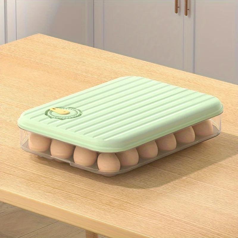 24 Grid Eggs Holder Stackable Freezer Storage Organizers Egg Storage Container Plastic Egg Carton Kitchen Egg Storage Box Tray