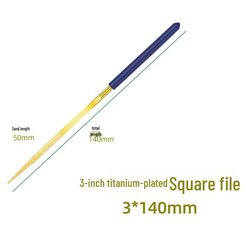 Sada diamantových pilníků Lionwei s titanovým povlakem - 3", 4", 5" Různé ploché, malé a trojúhelníkové pilníky pro broušení slitin.