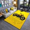 Yellow Motorcycle Design Carpet Suitable As a Non-slip Mat for the Living Room or Bedroom Sofa