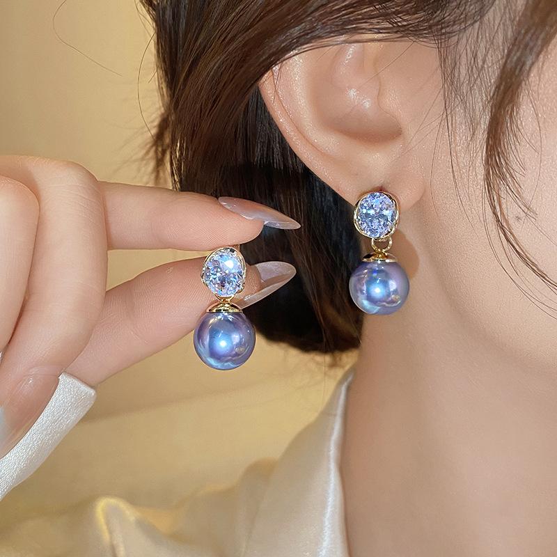2025 Exquisite Zircon Pearl Stud Earrings: Light Luxury & Chic Design