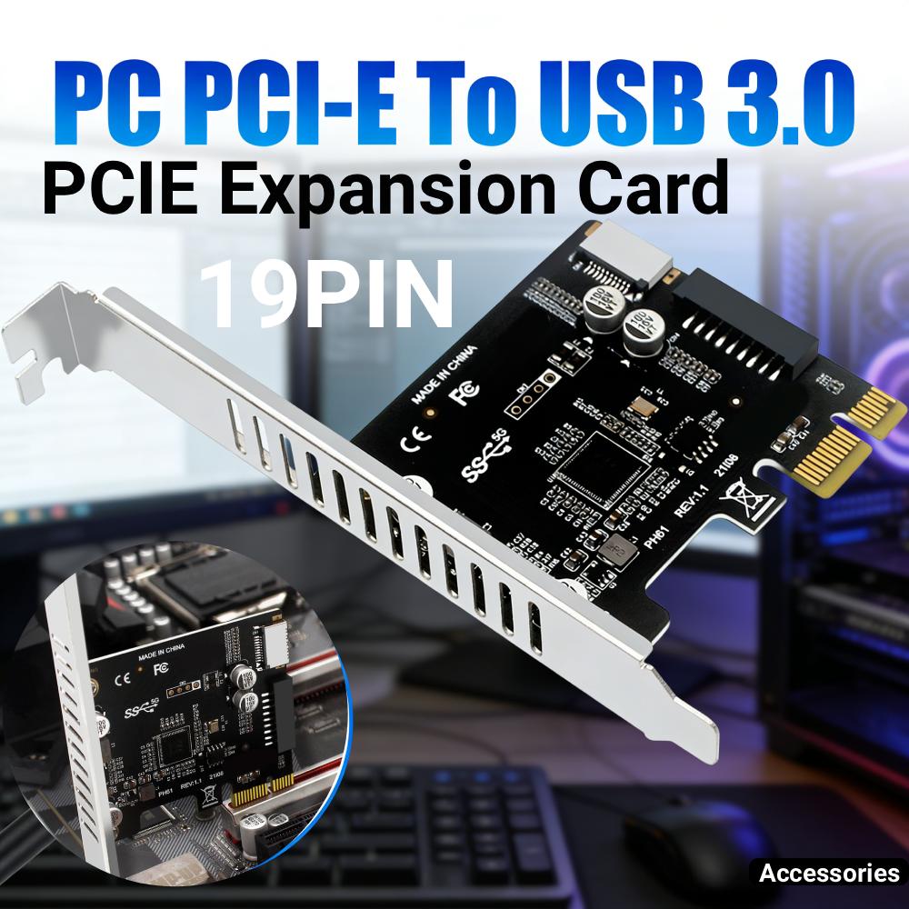 Computer PCI-E To USB 3.0 TYPE-E Expansion Card 19PIN PCI-E To USB 3.0 Hub Splitter Expansion Adaptor Card