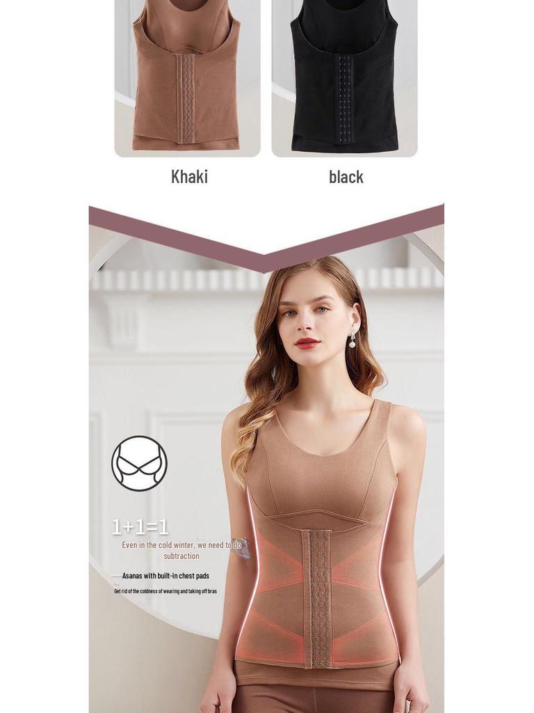 Gilet polaire auto-chauffant pour femme: Couche de base chaude, gainante et rembourrée au niveau de la poitrine, pour l'automne/hiver