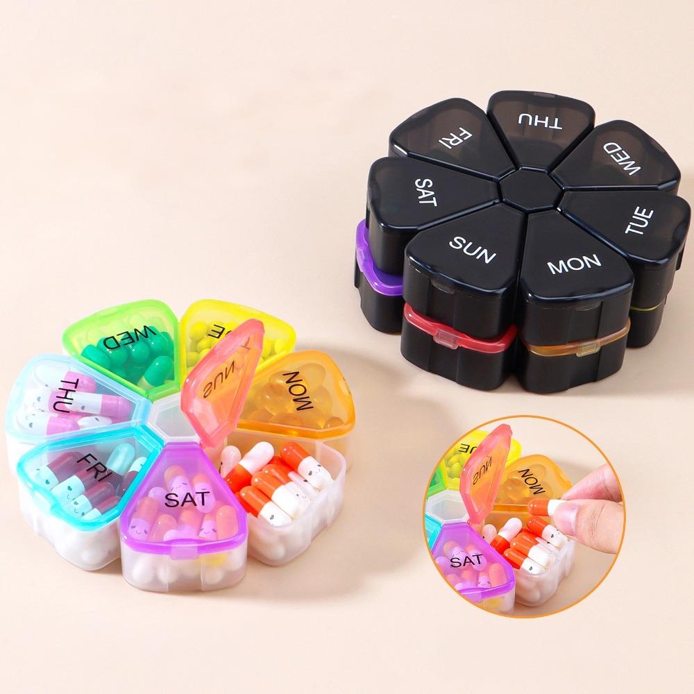 New Portable Weekly Pill Organizer 7 Days Medicine Pill Box Small Travel Vitamin Cases Container Storage Tablet Fish Oils Tools