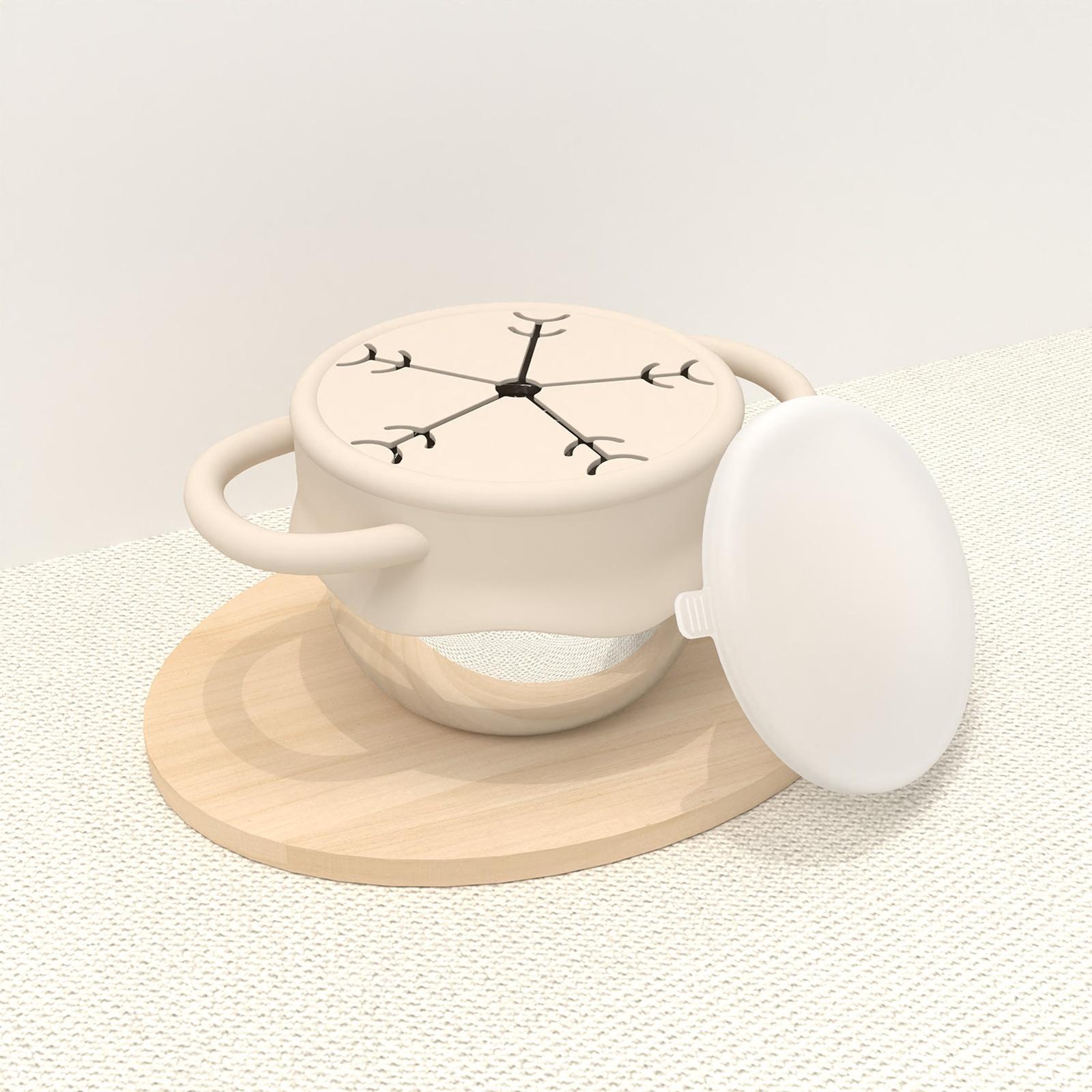 Detachable Silicone Snack Container, Spill-Proof Stainless Steel Kids Snack Cup one size бежевый