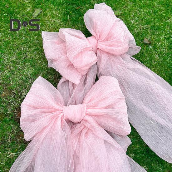 Large Pink Bow Decoration Giant Mesh Bow for Baby Shower Birthday Bachelorette Wedding Engagement Backdrop Room Decor