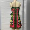 Vestido Sexy de Tirantes sin Mangas con Estampado Tropical de Verano para Mujer Vestidos Casuales Elegantes con Cordones de Cintura Alta Moda Mujer Vintage Ajustado Vestido Corto 25912