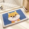 Plush Animal Bathroom Mat Non-Slip Absorbent Floor Rug Shower Entrance Washroom Decor Cartoon Style