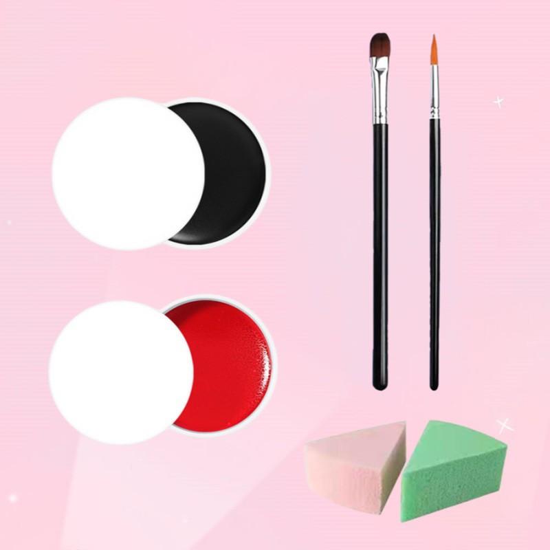 Body Paint Kit for Stage Makeup, Halloween Christmas Face Painting Set with Brushes & Sponges