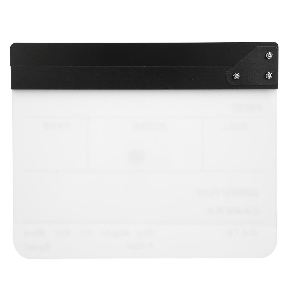 30x25CM Film Clapperboard Acrylic Clapstick Photography Props Director Board Tool(Yellow Striped White board(PAV1Y) )