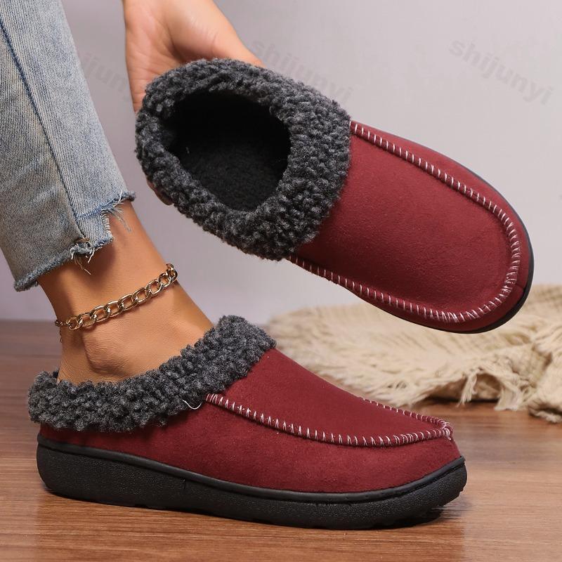 Fashion Retro Warm Suede Thick Soled Cotton Slippers for Men 2025 Winter Soft Comfortable Fashion Trend Versatile Plush Chunky Draggers
