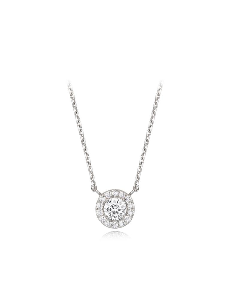 Stonehenge Silver Halo Necklace Sc25A16P