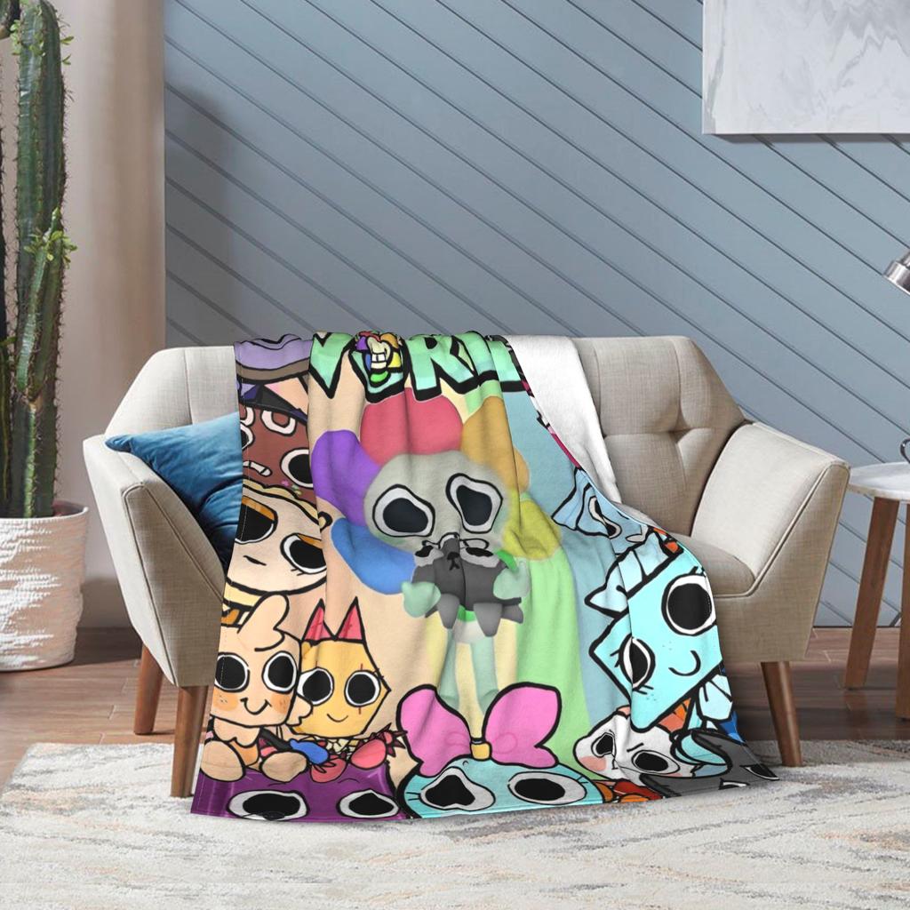 Tecknad Dandy Astros Dandys Värld Spelfilt Multi-storlek Mjuk Luddig Plysch Pläd för Soffa Soffa och Säng