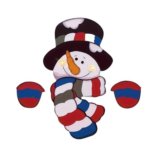 Snowman Fence Peeker Christmas Decoration Funny Wooden Christmas Fence Ornament Cute Snowman Peeking Yard Sign for Garden Courtyard Wall Holiday Home