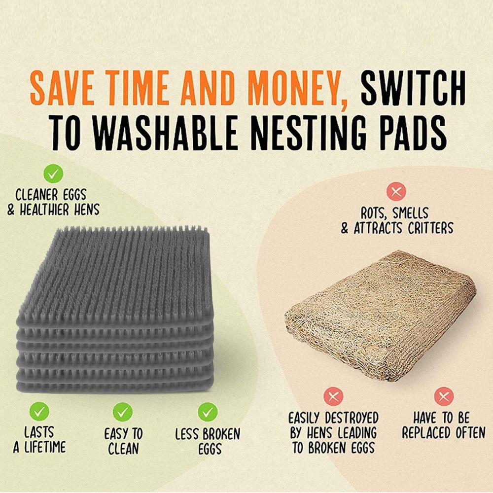 6pcs PE Chicken Nesting Box Pads Breathable Chicken Bedding Pads Nest Box Liners Chicken Coop