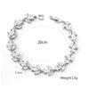 ZAKOL Exquisite Shiny Flowers Cubic Zirconia Bracelet Bangle for Women Silver Color Engagement Wedding Fashion Jewelry