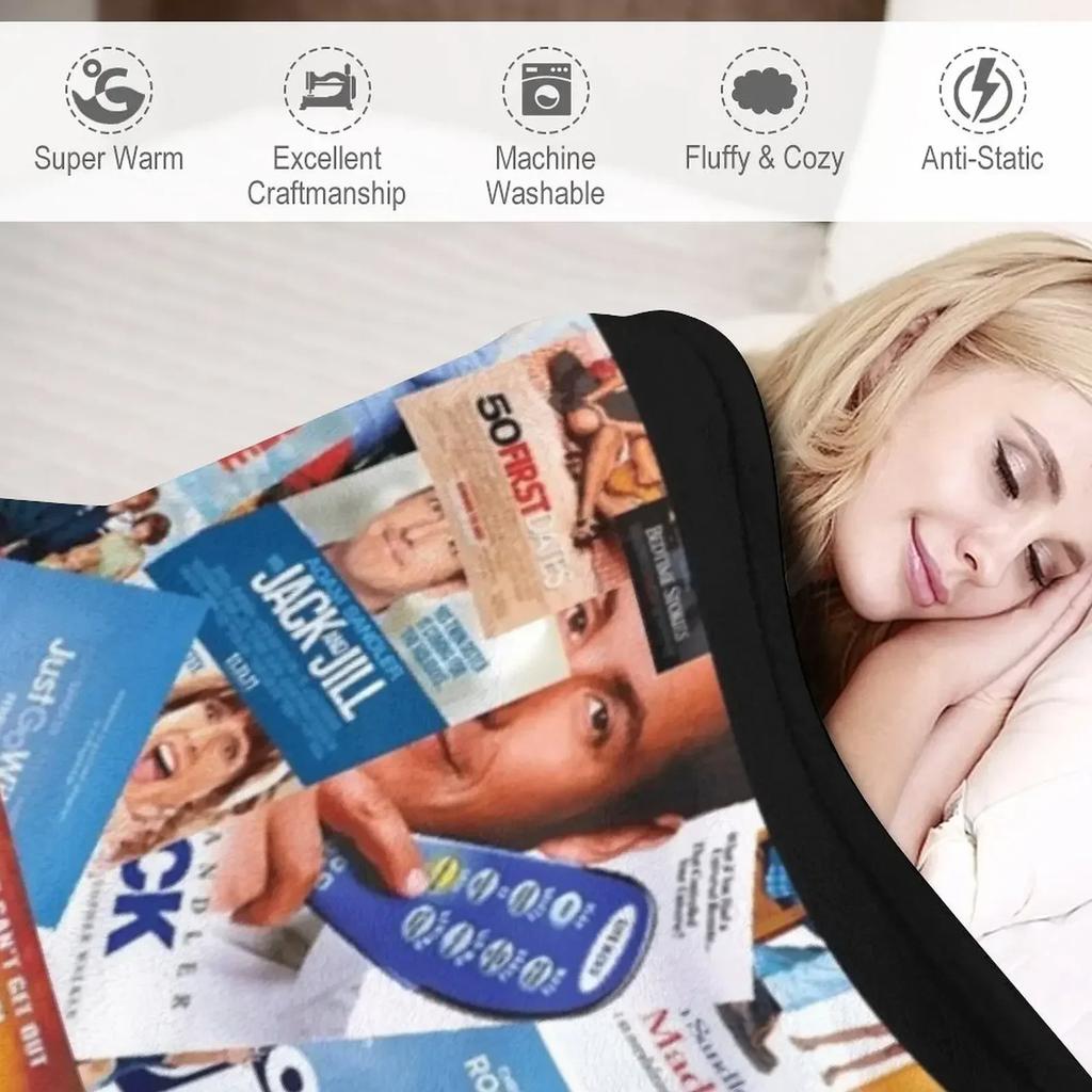 adam sandler collage Graphic Throw Blanket Fluffys Large Decorative Throw Blankets