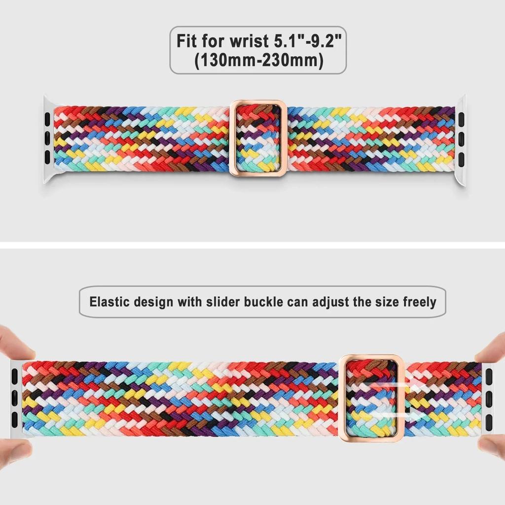 For Apple Watch Band 44mm 40mm 45mm 49mm 41mm 45 Mm Correa Braided Solo Loop Bracelet iWatch Series 8 9 3 Se 5 6 7 Ultra 2 Strap