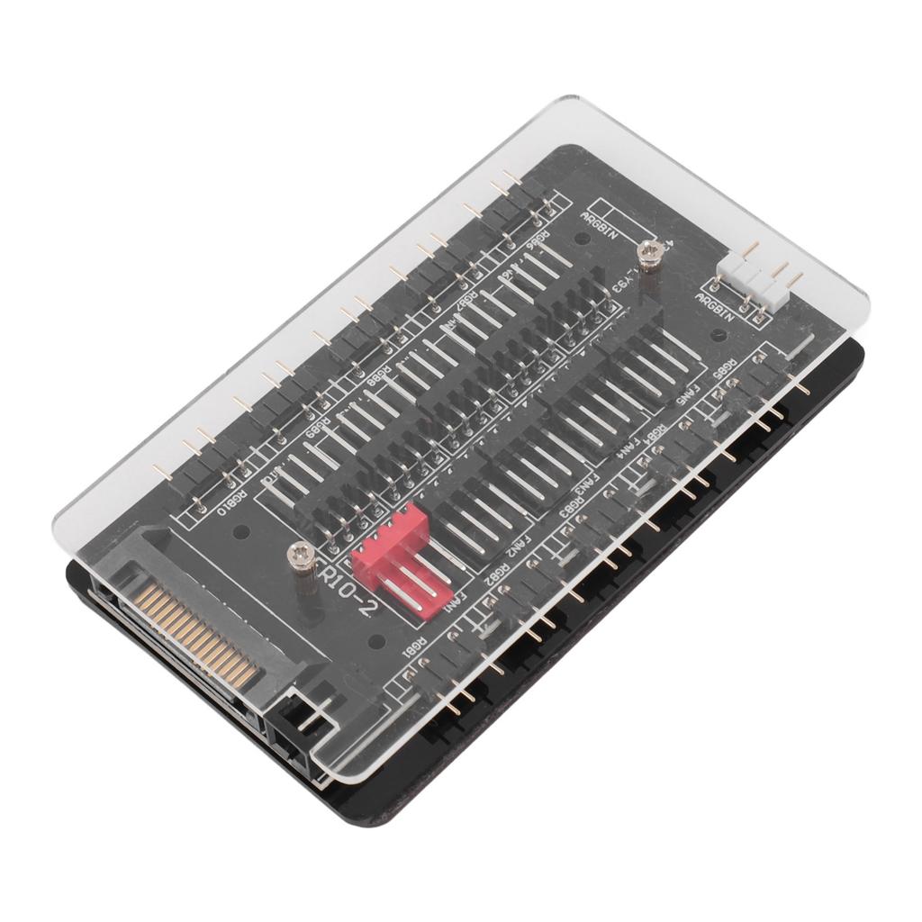 Hub de Ventoinha ARGB PWM 2 em 1 PWM ARGB Hub de Ventoinha de Gabinete Fonte de Alimentação com Interface SATA Magnético 4 Pinos PWM 3 Pinos