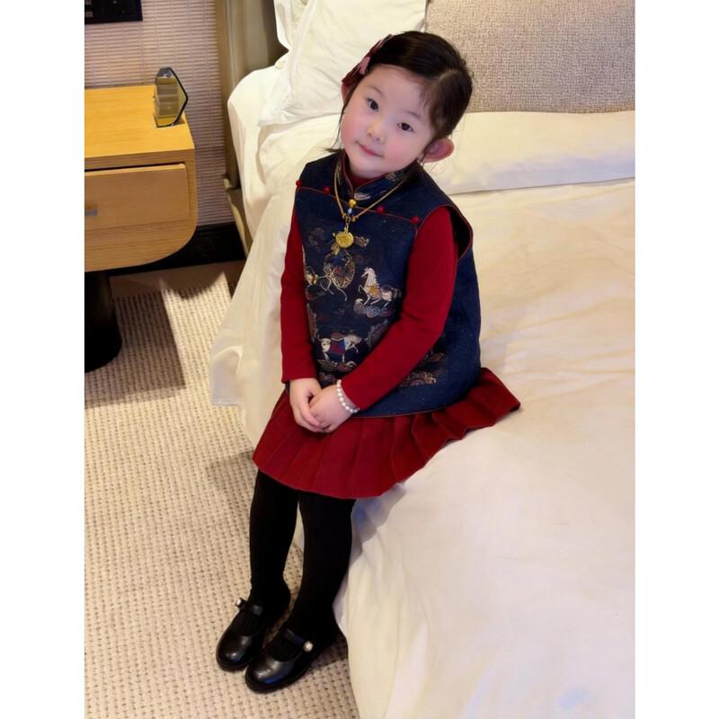 Girls' New Chinese Style Traditional Winter Outfit