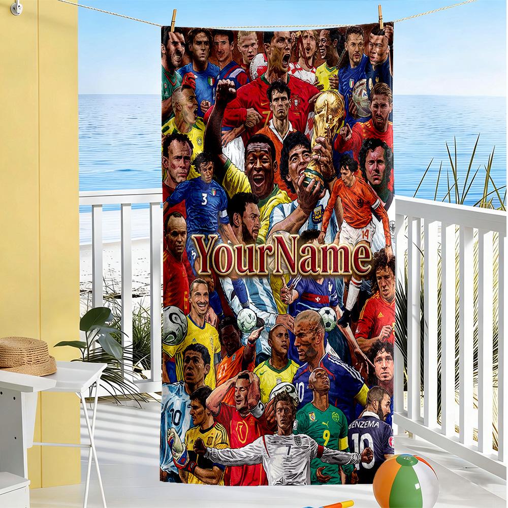 Mbappe Benutzerdefinierter Name Strandtuch Schnelltrocknend Weiche Mikrofaser Für Strand Badezimmer Outdoor Schwimmbad Camping Picknick Yoga Tauchen Urlaubszubehör