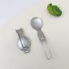 Pure Titanium Folding Spork Fork Knife Outdoor Camping Hiking Backpacking Dinner Spork Utensil Tableware Fork Spoon