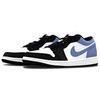Jordan Air Jordan 1 Cushioning, Wear Resistant Low Top Vintage Basketball Shoes Unisex Black Blue 553558-165(Team425-)