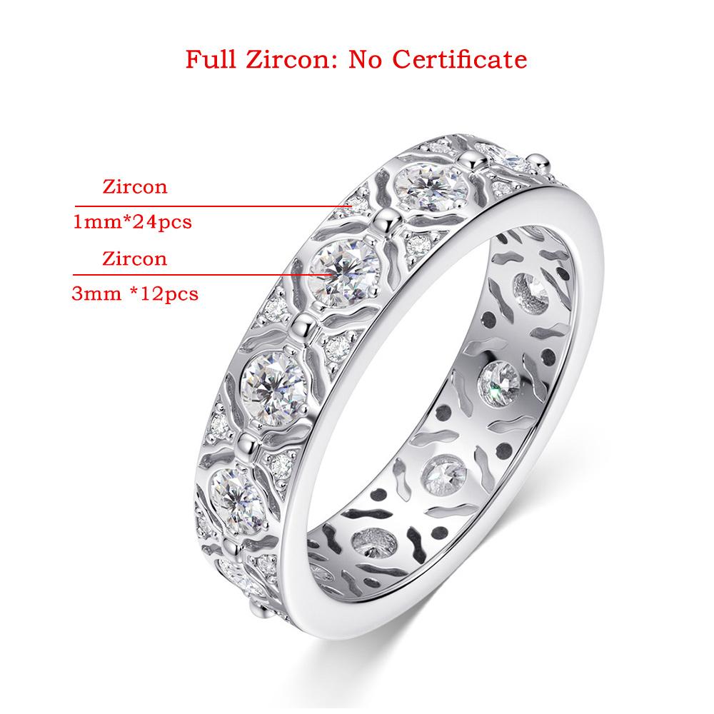 Certified 1.32cttw D Color All Moissanite Wedding Ring for Women 100% CopperWide Eternity Band Luxury Jewelry Gift