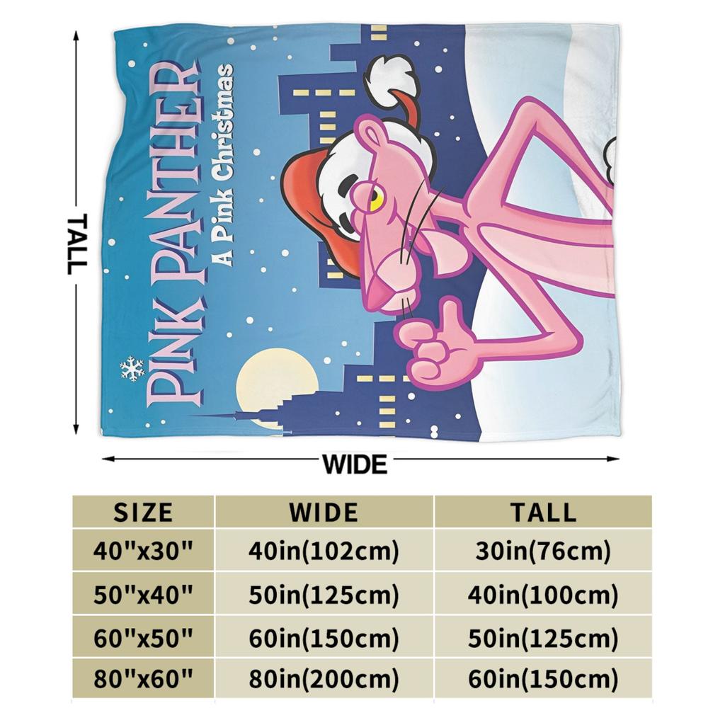 Pinks Panthers Velvet Throw Blanket Cartoon Blanket for Bed Couch Lightweight Bedroom Quilt,