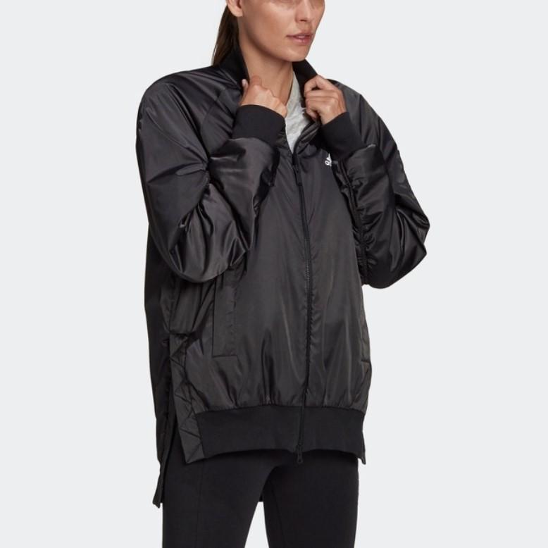Adidas W S VRCT Casual Sports Stand Collar Zip Jacket Women Black FS2436