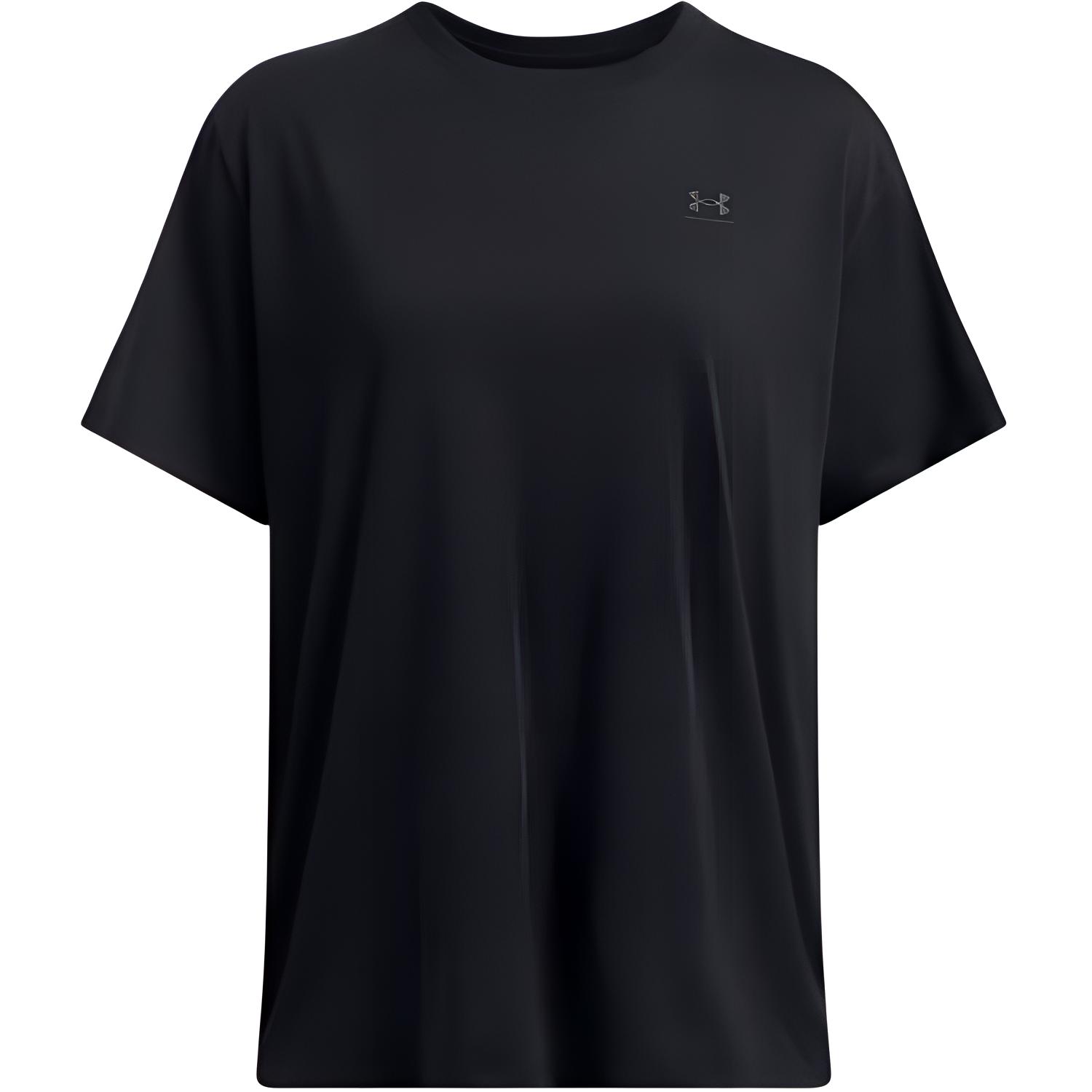 

Under Armour Футболка женская с логотипом, круглым вырезом, свободного кроя, с коротким рукавом, топы, черная 1387318-001 XL