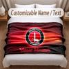 Charlton Athletic Printed Flannel Blanket Custom Name Text Soft Warm Throw For Bedroom Holiday Gift