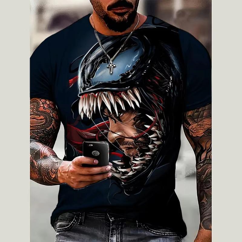 New Venom 3D Printed Men Summer T-shirt 2026 Casual Sports T-shirt Funny Cool Round Neck Short Sleeve