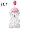 Durable Drinking Container 600ML Bear Glass Tumbler with Lid & Straw, 20oz Borosilicate Water Bottle Straw Cup for Iced Coffee, Boba Tea, Milk,